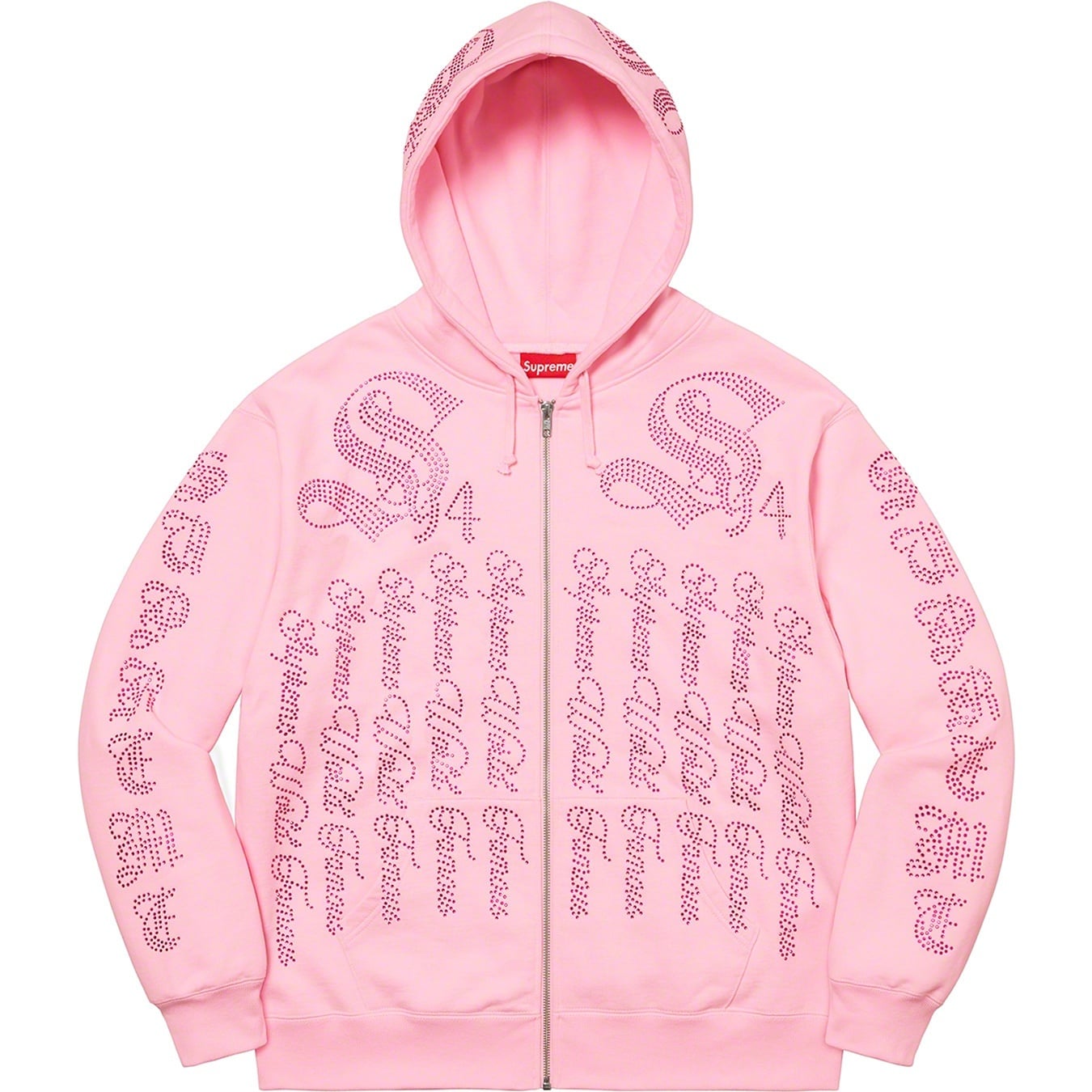 Rhinestone Zip Up Hooded Sweatshirt view 3